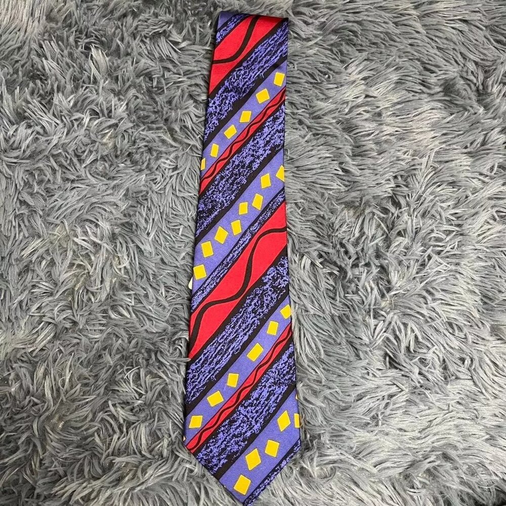 Vintage Nadia Roden Silk Tie Abstract Print Artsy NWT